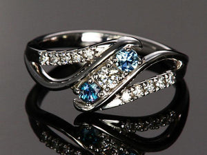 Christopher Michael Designed Twist Mothers Ring With Fine Cut Diamonds* - MothersFamilyRings.com