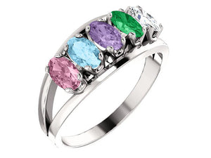 Five Stone Oval Mothers Ring* - MothersFamilyRings.com