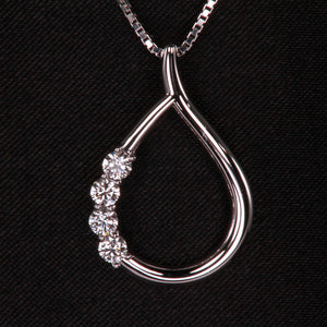 Teardrop Mothers Pendant with 4 Gemstone* - MothersFamilyRings.com