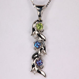 Christopher Michael Vine of Life Pendant with 3 Diamonds
