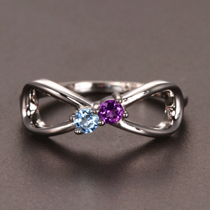 2 Stone Infinity Mothers Ring