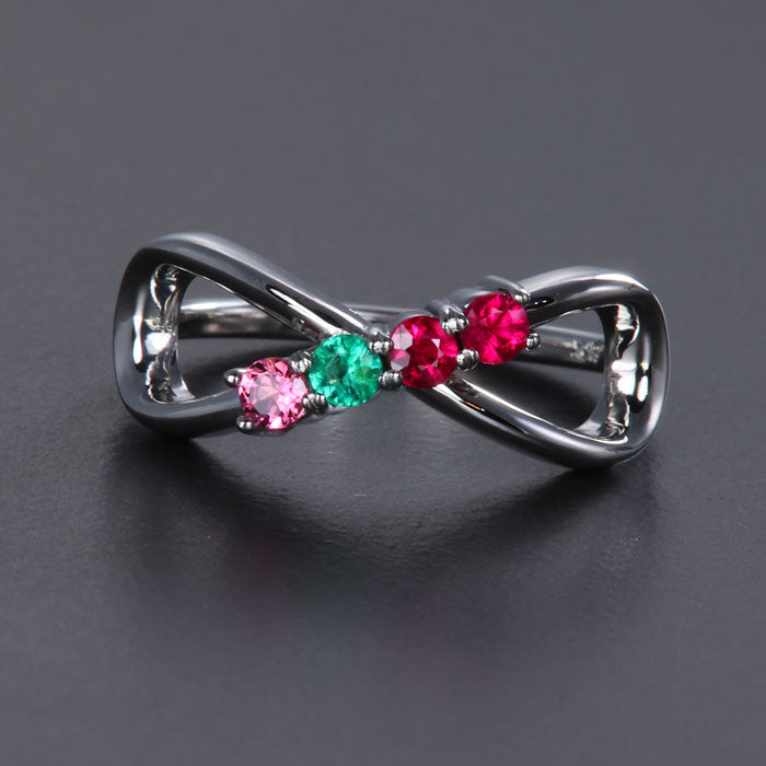 4 Stone Infinity Mothers Ring