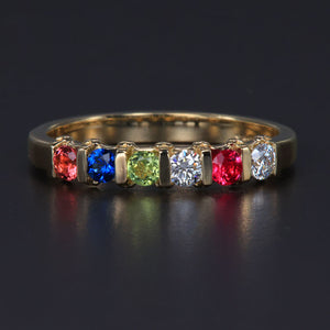 6 Stone Christopher Michael Design Mother's Ring / Band Heart* - MothersFamilyRings.com