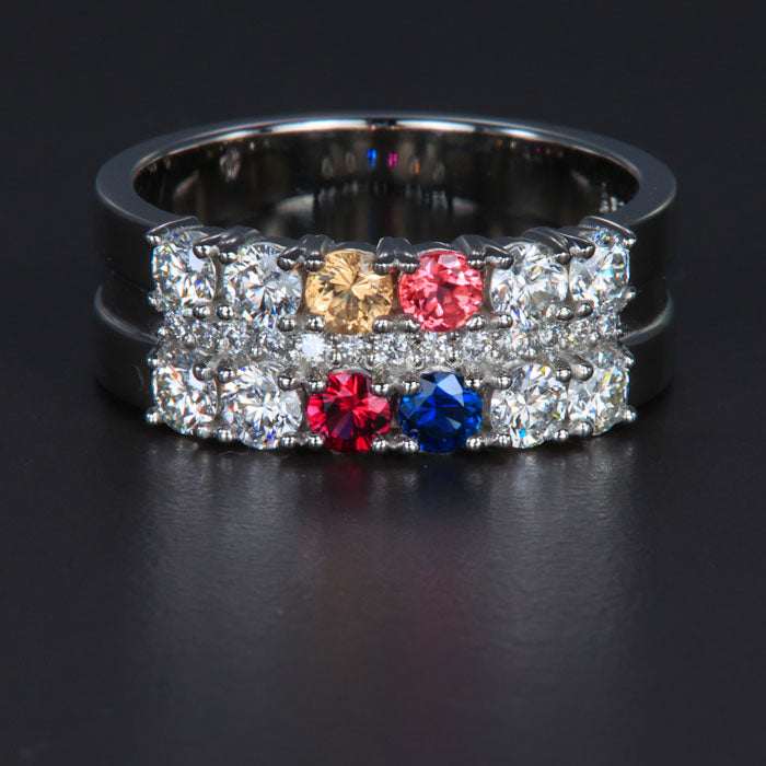 12 Stone Mothers Ring with Diamonds* Christopher Michael Design - MothersFamilyRings.com