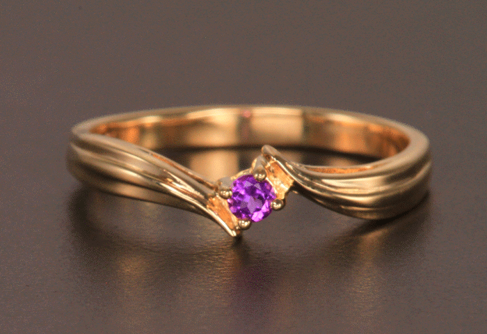 1 Birthstone Fluted Bypass Shank Mothers Ring* - MothersFamilyRings.com