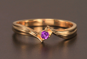 1 Birthstone Fluted Bypass Shank Mothers Ring* - MothersFamilyRings.com