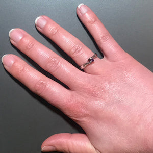 2 Birthstone Fluted Bypass Shank Mothers Ring* - MothersFamilyRings.com