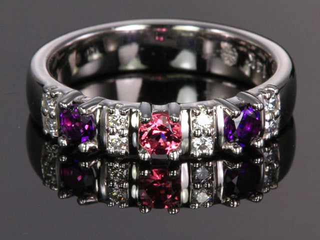 Our Most Popular Mothers ring with Three Larger 3.5 mm Gems by Christopher Michael - mothers family rings