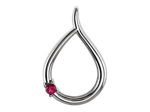 Teardrop Mothers Pendant with 1 Natural Gemstones - mothers family rings