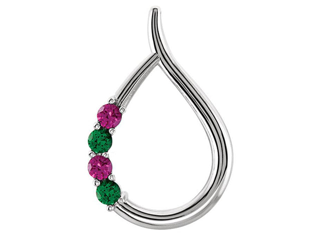 Teardrop Mothers Pendant with 4 Gemstone - mothers family rings