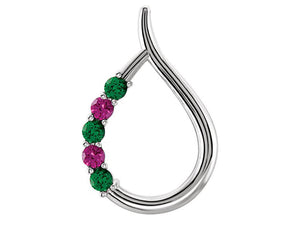 Teardrop Mothers Pendant with 5 Natural Gemstones - mothers family rings