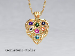 Celtic Mothers Birthstone Pendant 7 Stone* Christopher Michael Design