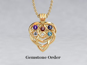 Celtic Mothers Birthstone Pendant 5 Stone* Christopher Michael Design