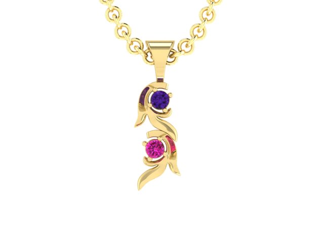 Christopher Michael Vine of Life Journey Pendant with 2 Gemstone*