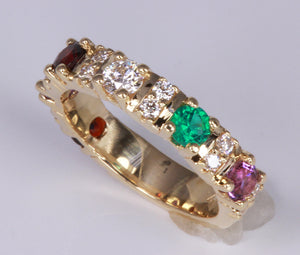 Our Most Popular Mothers ring with Five Larger 3.5 mm Gems by Christopher Michael*