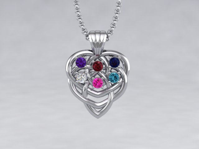 Celtic Mothers Birthstone Pendant 6 Stone* Christopher Michael Design