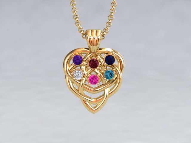 Celtic Mothers Birthstone Pendant 6 Stone* Christopher Michael Design