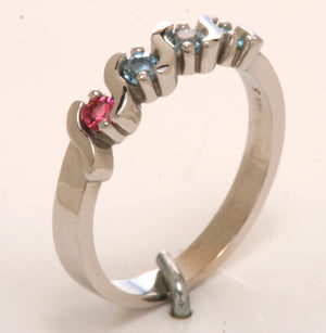 5 Stone S bar Mothers Ring* - MothersFamilyRings.com