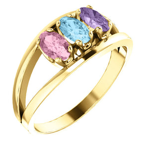 Three Stone Oval Mothers Ring* - MothersFamilyRings.com