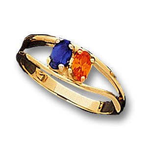 Two Stone Oval Mothers Ring* - MothersFamilyRings.com