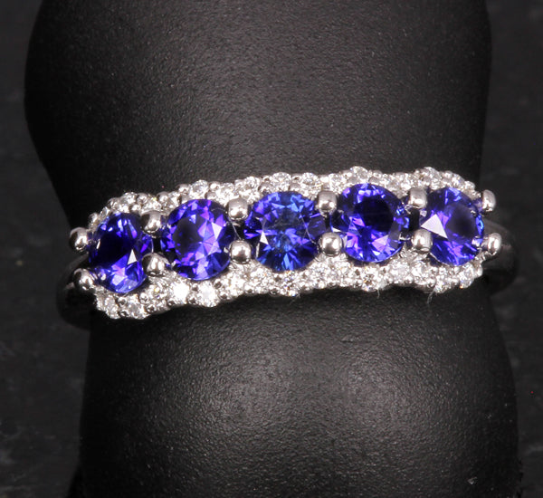 Mother's Ring With Fine Diamond and 5 Natural Birthstones* designed by Christopher Michael