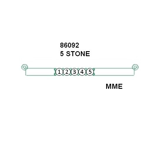 Bar Necklace for Mom 5 Stone*