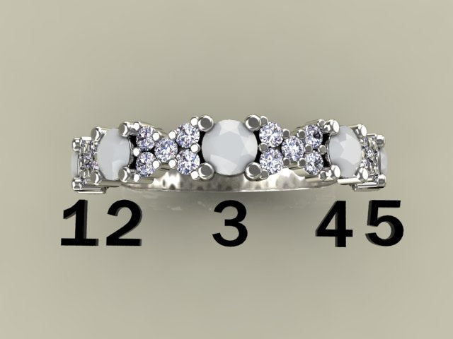 5 Birthstone Mothers Ring With .26 carats of Fine Diamonds by Christopher Michael* - MothersFamilyRings.com