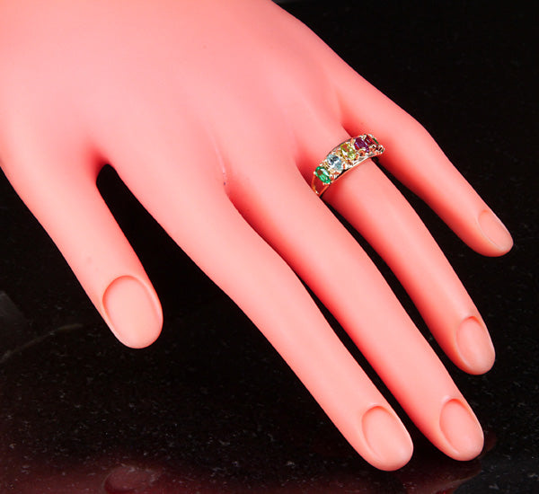 Six Stone Oval Mothers Ring* - MothersFamilyRings.com