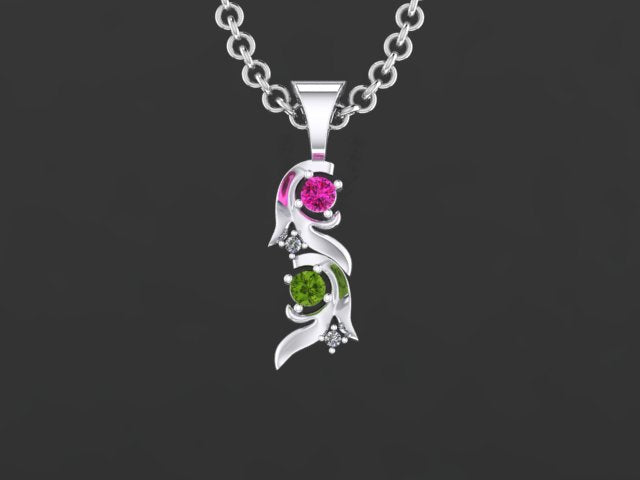 Christopher Michael Vine of Life Pendant with 2 Diamonds*