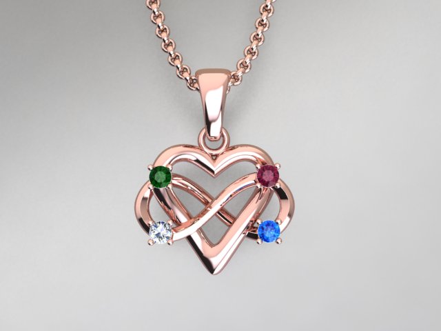 4 Stone Infinity Mother's Pendant* Christopher Michael Design