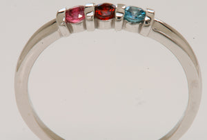 Three Birthstone Channel Set Mothers Ring* - MothersFamilyRings.com
