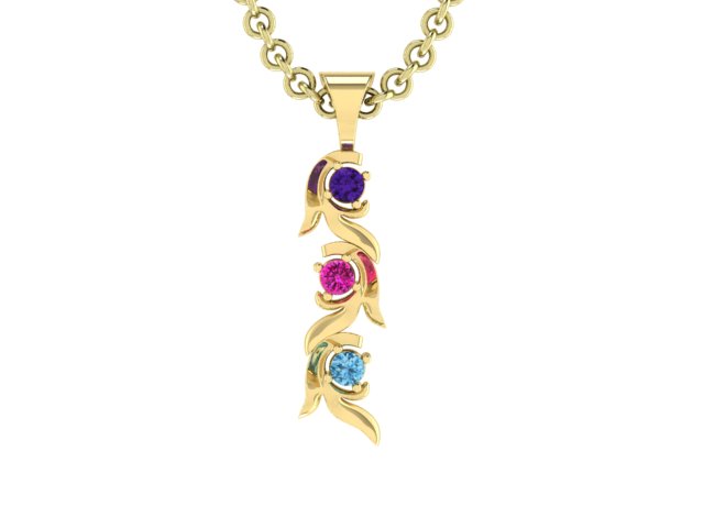 Christopher Michael Vine of Life Journey Pendant with 3 Natural Gemstones*