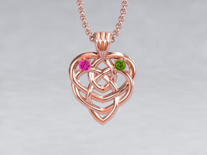 Celtic Mothers Birthstone Pendant 2 Stone*