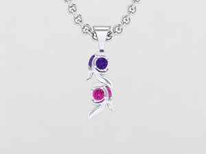 Christopher Michael Vine of Life Journey Pendant with 2 Gemstone*