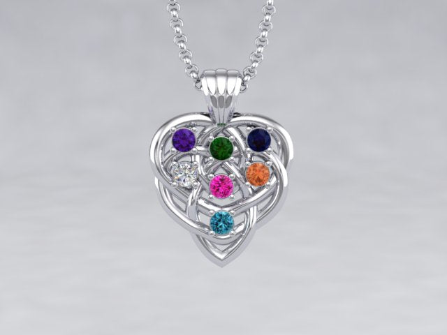 Celtic Mothers Birthstone Pendant 7 Stone* Christopher Michael Design