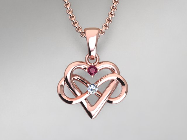 2 Stone Infinity Mother's Pendant* Christopher Michael Design