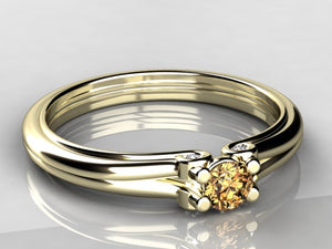 Larger 3.5 mm One Birthstones Mothers Ring by Christopher Michael With Diamond Accent*