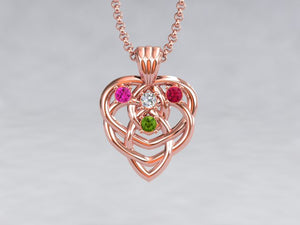 Celtic Mothers Birthstone Pendant 4 Stone* Christopher Michael Design