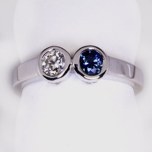Christopher Michael Design with 2 Bezel Set Gemstones and Diamonds