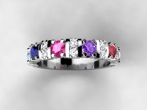 Our Most Popular Mothers ring with Five Larger 3.5 mm Gems by Christopher Michael*