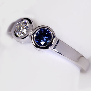 Christopher Michael Design with 2 Bezel Set Gemstones and Diamonds