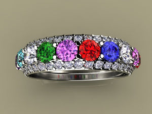 Eleven Birthstone Mothers Ring by Christopher Michael*