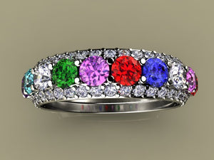 Twelve Birthstone Mothers Ring by Christopher Michael*