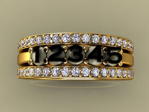 5 Birthstones Mothers Ring Flanked with Fine Diamond* Christopher Michael Design - MothersFamilyRings.com