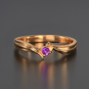 1 Birthstone Fluted Bypass Shank Mothers Ring