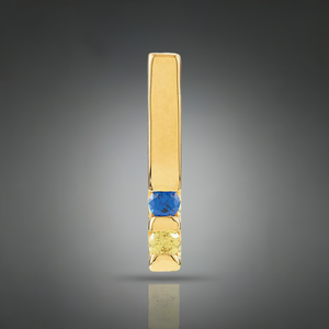 2 stone Channel Set Mother's Pendant with Natural Gemstones - MothersFamilyRings.com