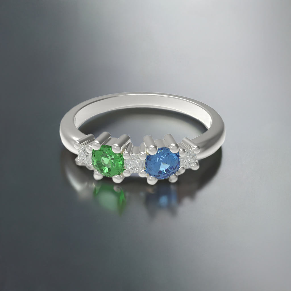 Two Stone Mother&#39;s Ring with Larger Diamonds