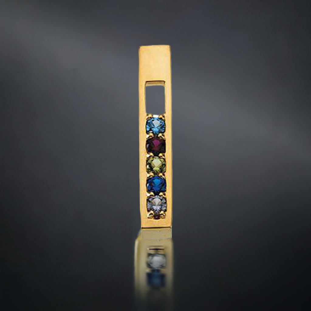 4 Stone Modern Mother&#39;s Pendant with Balanced Framework - MothersFamilyRings.com