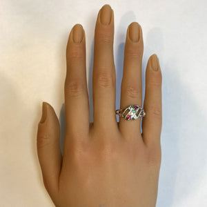 mother's ring with six gemstones on hand