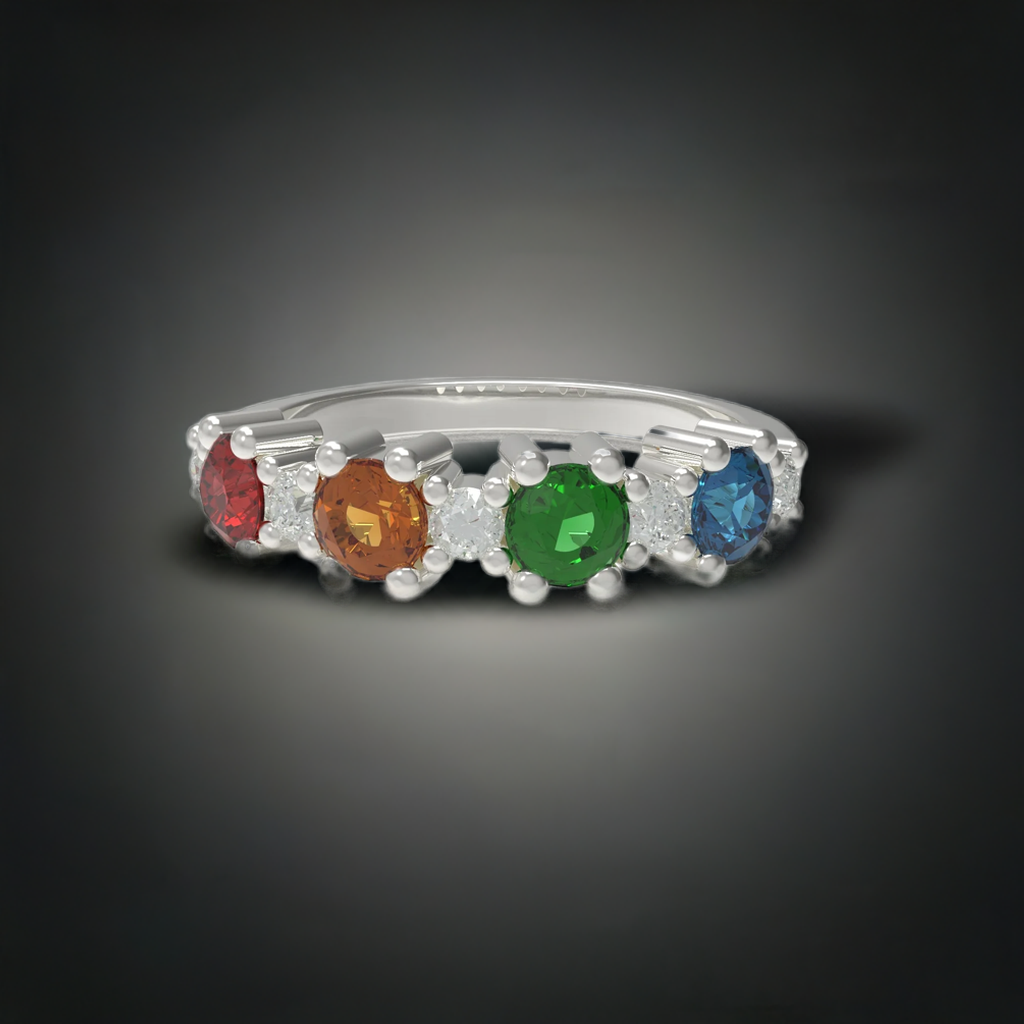 Four Stone Mother's Ring with Larger Diamonds Mothers Rings